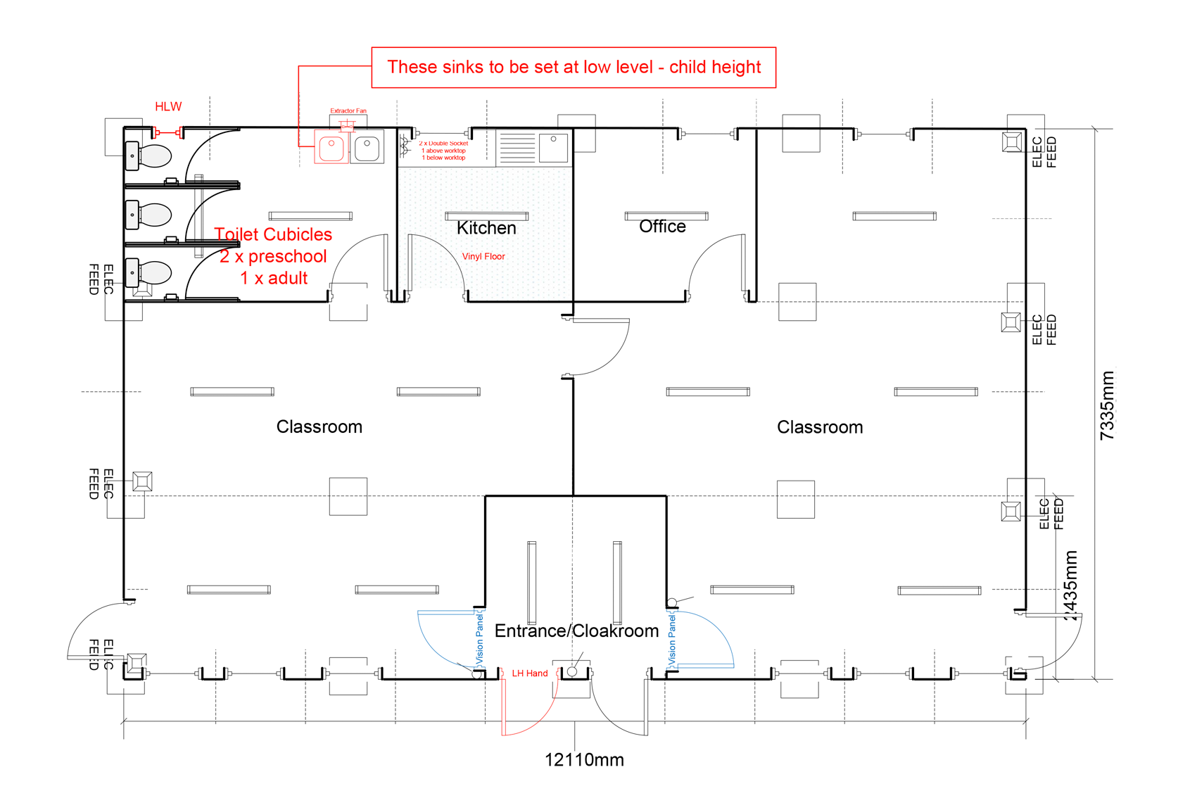 Six bay portable classroom