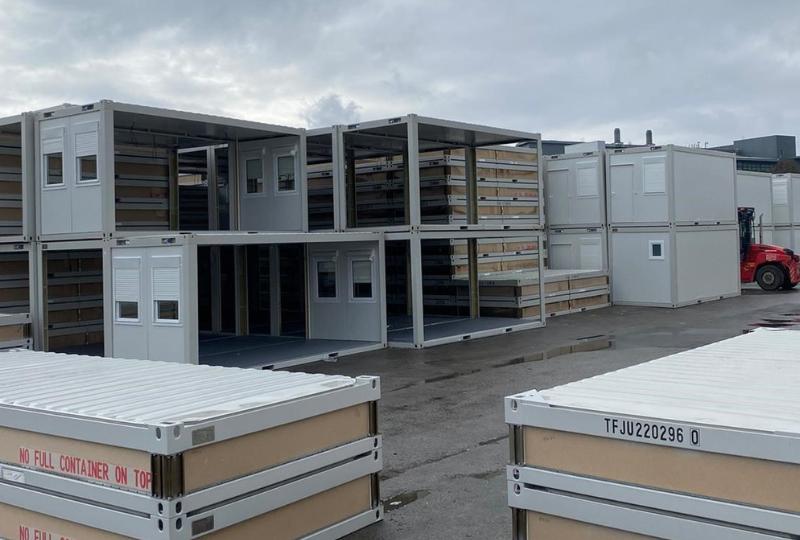 Prefabricated units stacked on the yard at TF Jackson