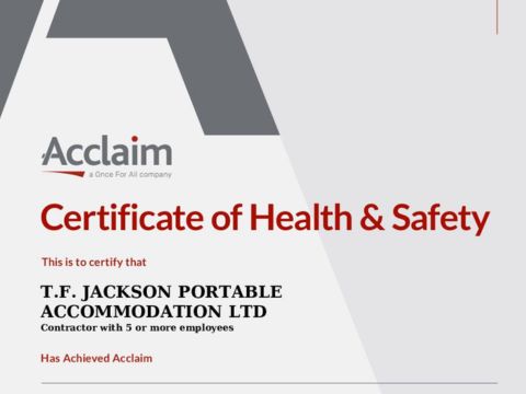 Certificate of Health & Safety